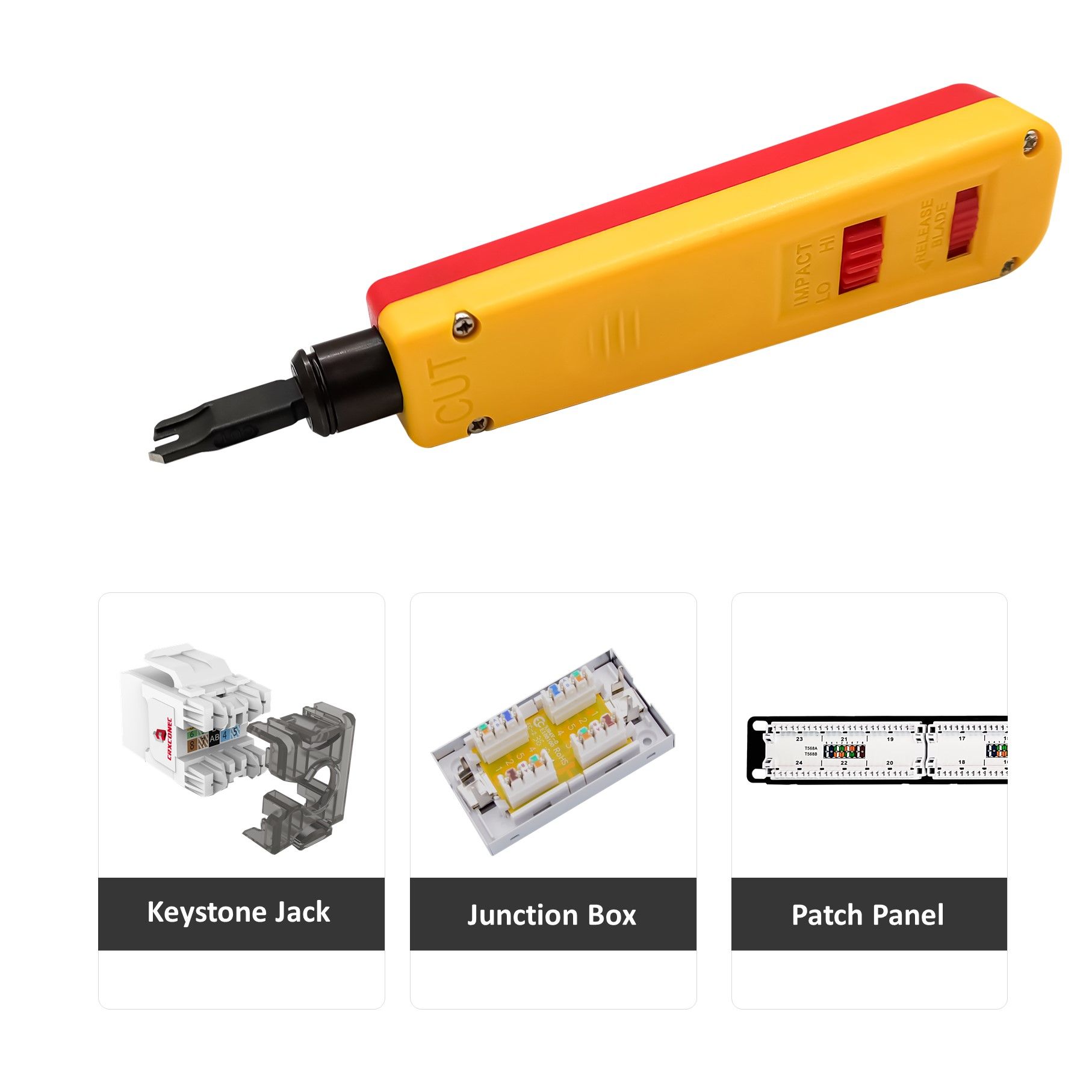 Changeable Blades Type RJ45 Punch Down Tool Custom Copper & Fiber